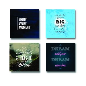 Set Of 4 Motivational Sticky Canvas Frames For Wall Decore / Sticky Phototiles - Image 1