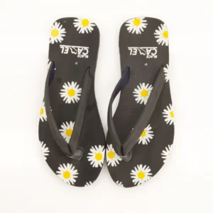 009 Ladies Flower Print Daisy Flip Flop Slippers for girls & Womens - Image 1