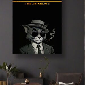 Stay Calm They Hate That? Framed Wall Art ? Stylized Cat Portrait with Quote, 12x16 - Image 2