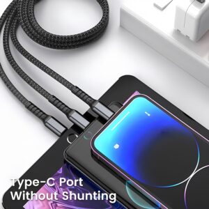 100W 5A Fast Charging 3-in-1 USB Cable ? Multi Charging Cable with Type-C, Micro USB & Lightning Connectors | Durable & High-Speed Data Transfer - Image 3