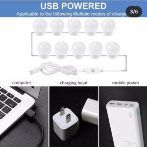 Vanity Light LED Bulbs for Makeup Mirror Stand 10 Bulbs with 3 Light Modes - Image 1