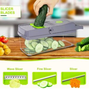 16 IN1 Mandoline Slicer Veggie Food Chopper Vegetable Cutter Tomato Carrot Grater Cheese French Onion Shredders Kitchen Tool - Image 5