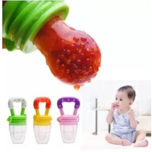 Baby Solid Baby Fruit Pacifier Nepel Fresh Fruit Feeder Infant Teething Toy Nibbler Teether Pacifier Safe Silicone Pacifier (Random Color) - Image 1