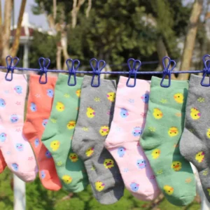 12 clips Cloth Line rope hang portable - Elastic, Windproof Eco-Friendly for Travel Home Use (random color) - Image 3