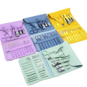 16 in 1 Nail kit Manicure Cutters Nail Clipper Set Household Stainless Steel Ear Spoon Nail Clippers Pedicure Nail Scissors Tool Set (Random Color) - Image 5