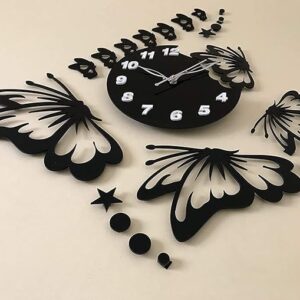 3d wall clock Butterfly Wooden Wall Clock - Image 3