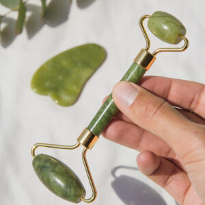 (100 Pcs Ctn) Facial Massage Jade Roller With Gua Sha Stone - Image 1