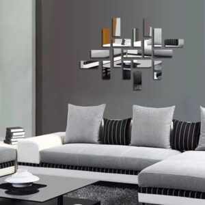18pcs/set Fashion Mirror Brick Wall Sticker (Silver) - Image 3