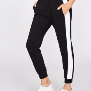BLACK TROUSER WITH NEON / WHITE STRIPES - Image 1