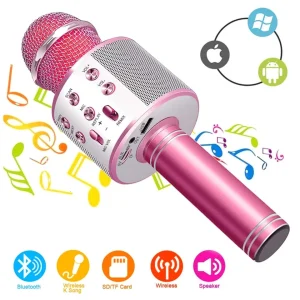 Bluetooth Handheld Karaoke Speaker Player Machine for Kids Adults Home KTV Party for Android/Iphone/Ipad/Pc (Random Color) - Image 1