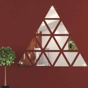 16 PCS/Set Triangular Mirror Sticker 3D Acrylic Mirrored Decals DIY Removable Decals Ornaments Room Home Decoration Wall Sticker - Image 2
