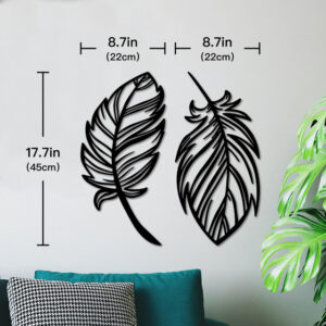 Wooden Leafs Wall Arts Decoration (2pc Set) - Image 4
