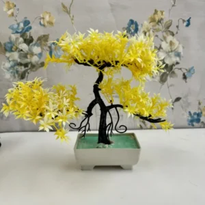 Artificial Bonsai Tree yellow Decoration Piece - Image 1