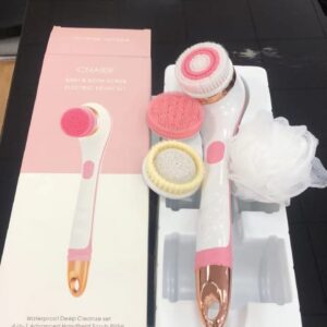 CNAIER 4 in 1 Multi- Function Electric Silicone Body Massager Brush Waterproof Body Bath Cleansing Brush Sets - Image 1