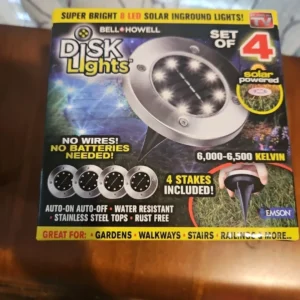 Disk Lights 8 LED Version Solar Powered Auto on off Outdoor Lighting - Image 3