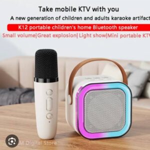 K12 Wireless Audio Microphone Bluetooth Speaker Portable Stereo Speaker Bluetooth Speaker Karaoke Speaker with Mic (random color) - Image 5