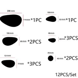 Pebbles Acrylic Mirror Stickers Wall Decorations (12pc) - Image 1