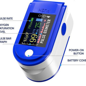 Pulse Oximeter Fingertip Monit Blood Oxygen Saturation (SpO2) and Pulse Rate Monitors- Portable Single Color LED Display [Battery Included] - Image 3