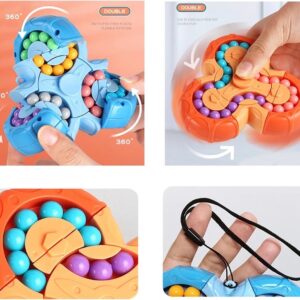 3-in-1 Fidget Spinner Magic Bean Rotating Cube Toy ? Double Flip Triangle ? Bath Toy ? Brain Training Handheld Puzzle Toy ? New ? For Kids - Random Color - Image 3