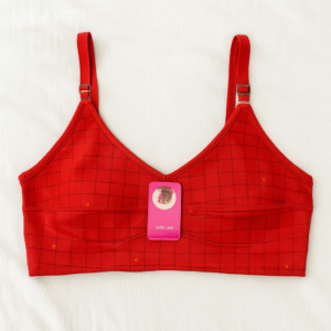 Jersey Print Bra ? Comfortable Everyday Wear (Red) - Image 3