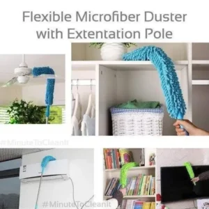 Flexible Micro Fiber Duster With Telescopic Stainless Steel Handle for Fan Cleaning Specially( random color ) - Image 3
