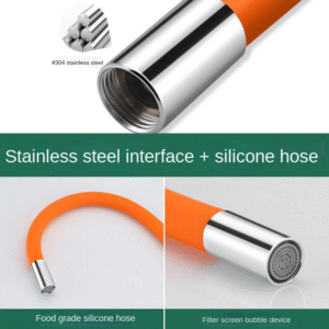 360? Flexible Silicone Hose/Tube Extension Water Pipe | Water Faucet Tap Extender Bendable Faucet Extension For Kitchen And Bathroom Sink, With Anti-splash Feature - Image 4