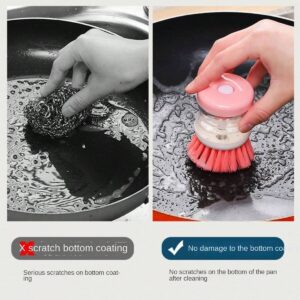 Mini Kitchen Liquid Dish Cleaning Brush | Scrubber Tool, Oil-Resistant, Scrubbing Sponge Remove Stains (Random color) - Image 1