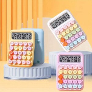 Colorful Mechanical Keyboard Calculator, Big Button LCD Display, Handheld (random color)cell operated - Image 4
