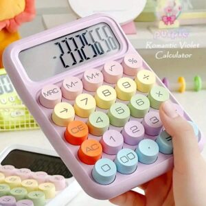 Colorful Mechanical Keyboard Calculator, Big Button LCD Display, Handheld (random color)cell operated - Image 3