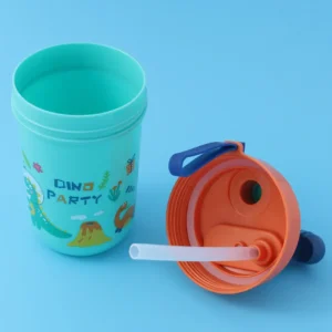 Dino Party Water Bottle for Kids ? Cute Dinosaur-Themed Leak-Proof Drink Bottle with Straw Lid | BPA-Free, Durable & Reusable Water Bottle for School, Travel, and Birthday Party Favors - Random Color - Image 4