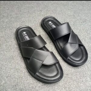 Men's Light Weight House Slippers - Comfortable Raxine (Black Color) - Image 1