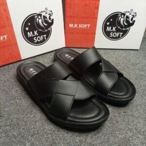 Men's Light Weight House Slippers - Comfortable Raxine (Black Color) - Image 3