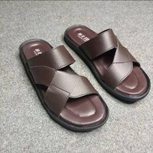 Men's Lightweight House Slippers ? Comfortable & Durable Raxine Slides (Brown Color) - Image 1
