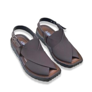 M.K SOFT - Men's Sandals on Synthetic Material - Synthetic Peshawari Sandals for men (Brown) - Image 1