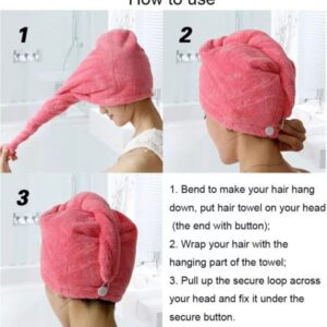 Towel Bath Towels - Dry Hair Cap Super Absorbent Quick-Drying Shower Towel (Random Color) - Image 2