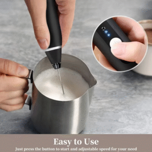 2 in 1 Rechargeable Milk Frother Wand ? Powerful Handheld Whisk & Drink Mixer for Coffee, Latte, Cappuccino, Hot Chocolate & Beverages (Black) - Image 4
