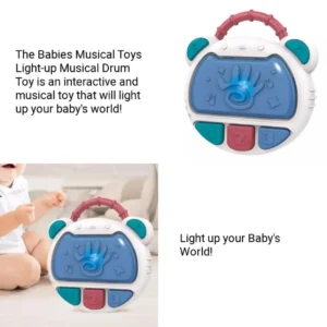Flash Drum Toy for Kids - Early Education Drums Piano Musical Instrument Baby Toys Baby Hand Drum Toy Baby Flash Drum With Lights And Music Babies Drum Clap Music Hand Drum Children Preschool Early Development Toy - Image 5