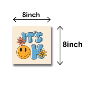 Pack of 4 Colourful Motivational Words Pictures Wooden Frames 8 by 8 inches Size for Kids and girls Room Wall Art Decoration / Sticky Phototiles - Image 1