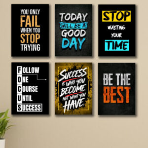 set of 6 Motivational wooden canvas frames for wall decore / sticky phototiles frames - Image 4