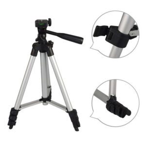 Pack Of 03 3.5 Feet Adjustable Tripod Stand for Mobile Phones and Cameras with Mobile Holder, Portable DSLR Stand for Vlogging, Universal Silver Model 3110 and Bag - Image 3