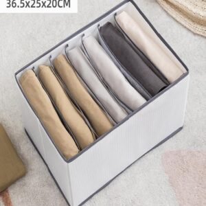 7 Grids Washable Wardrobe Clothes Organizer, Jeans Compartment Storage Box, Clothes Drawer Mesh Separation Box, Portable Foldable Closet - Image 2