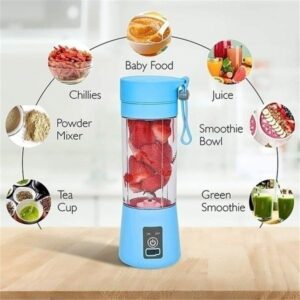 Rechargeable Portable Mini Juicer Blender ? 6 Blades, 380ml Outdoor Juicing Cup [Random Color] With Box - Image 3