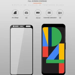 Google Pixel 4 Screen Glass Protector HD Edge to Edge Full Glue Tempered Glass For Pixel 4 - Black - Image 2