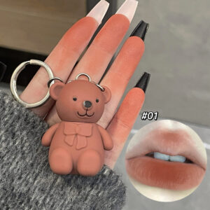 6-Piece Cute Bear Keychain Liquid Lipstick Set ? Mist Matte Velvet Finish, Moisturizing Lip Stain, Waterproof & Long-Lasting Lip Gloss (6 Colors) - Image 4