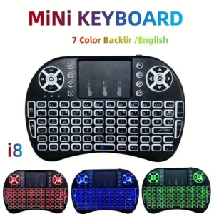 i8 2.4G Mini wireless keyboard with touchpad | 7-color Backlight ,plug and play | Super cool design | Perfect for Android TV Box, Smart TV, Projector, PS3 - Image 3