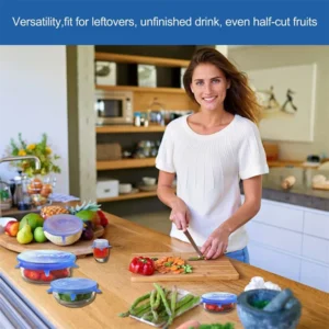 6Pcs Kitchen Reusable Silicone Seal Lid, Universal Silicone Stretch Lids for Food Preservation, Vacuum Food Storage, Bowl Cover and Cookware Cover for Kitchen and Home - Image 5