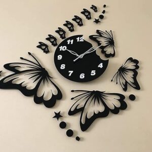 3d wall clock Butterfly Wooden Wall Clock - Image 2