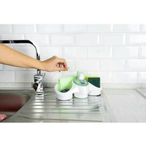 3 In 1 Soap Dispenser And Sponge Holder Sponge Holder For Kitchen  - Plastic - 1 Pc(random color ) - Image 3
