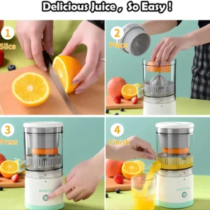 Portable Electric Citrus Juicer Hands-Free Rechargeable Orange Lemon Grapefruit Juicer Easy to Clean Juicer Machine | Orange, Lemon Juicer and Squeezer | Juice Extractor | Juice Blender - Image 3