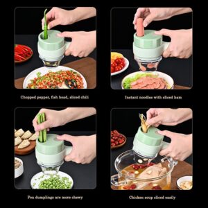 5 in 1 Handheld Hammer Electric Vegetable Cutter Set Mini Wireless Food Choppers Garlic Vegetable Chopper Slicer machine ( Random Color ) - Image 5